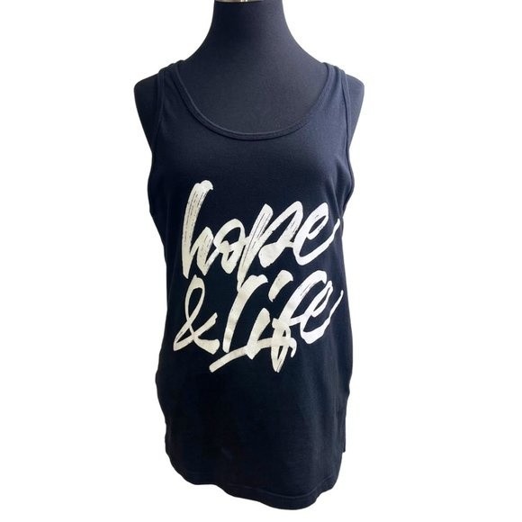 Hope & Life Graphic Tank Top in Black - Picture 1 of 7